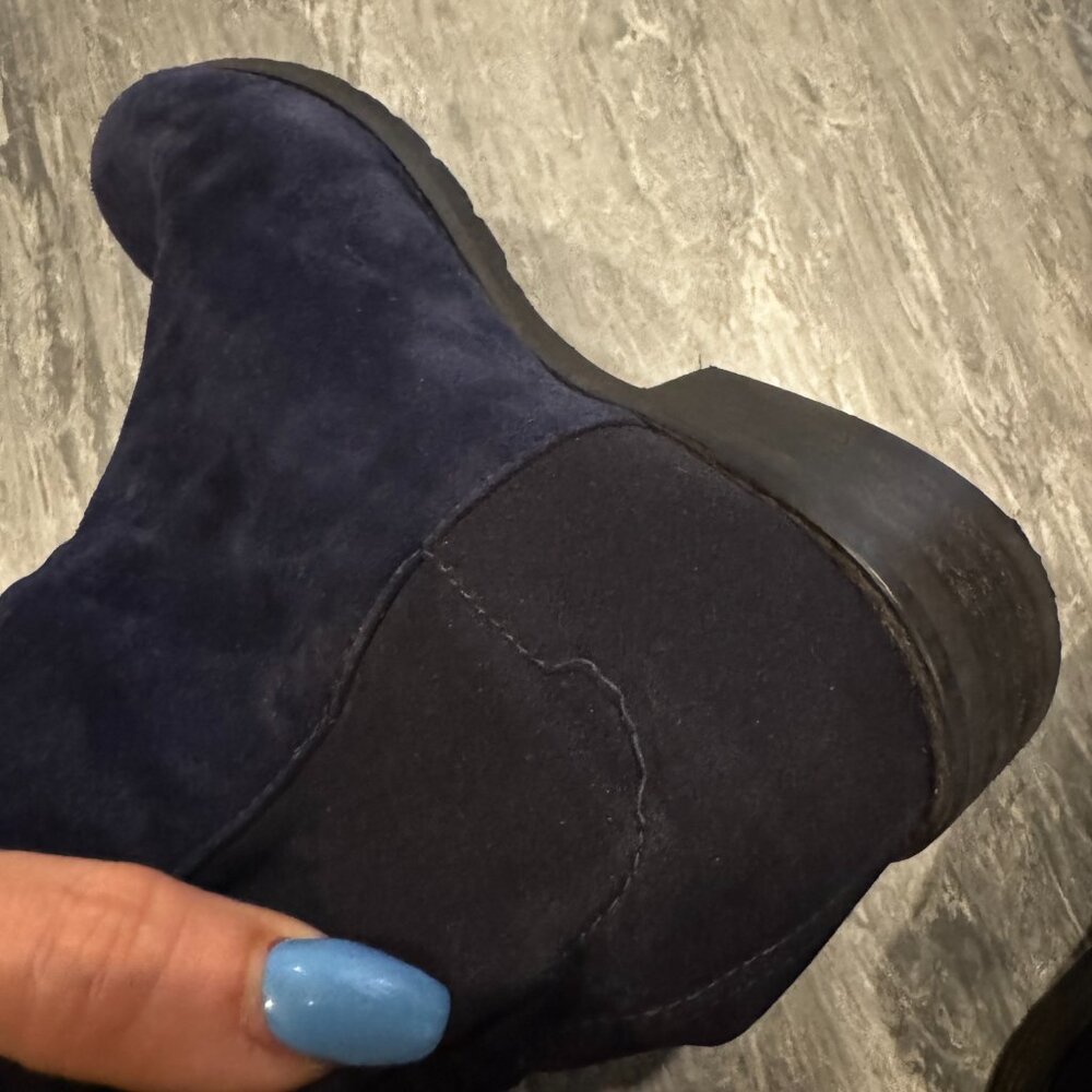 Stuart Weitzman 50 / 50 boots navy blue 5.5 - Picture 7 of 8